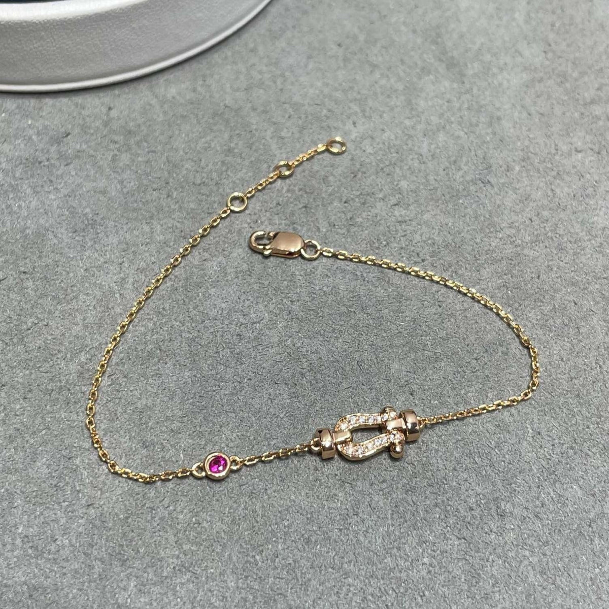 DIANA FORCE 10 DIAMOND CHAIN LINK PINK GOLD BRACELET
