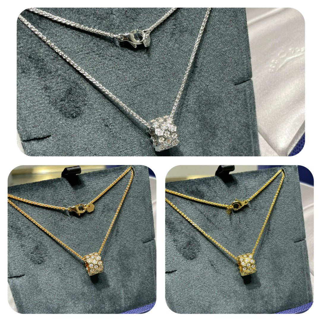 DIANA BEE LOVE DIAMOND PAVED 3 ROW NECKLACE