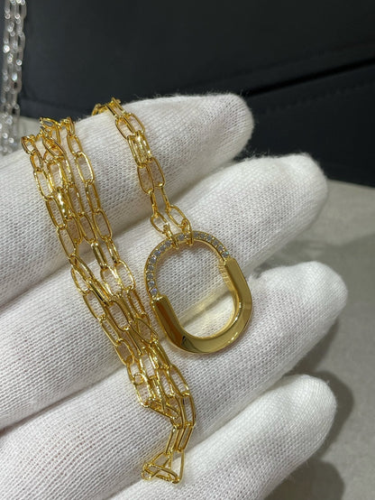 LOCK MEDIUM PENDANT DIAMOND NECKLACE