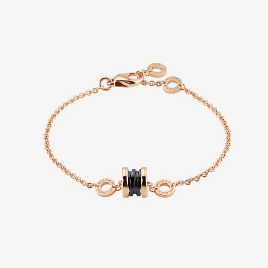 DIANA ZERO 1 SOFT PINK GOLD AND BLACK CERAMIC BRACELET