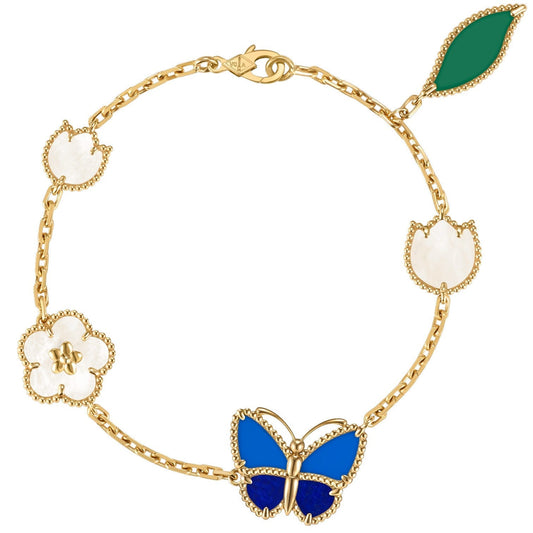 LUCKY SPRING BUTTERFLY 5 MOTIF BRACELET
