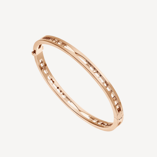 DIANA ZERO 1 SPIRAL LOGO PINK GOLD BRACELET