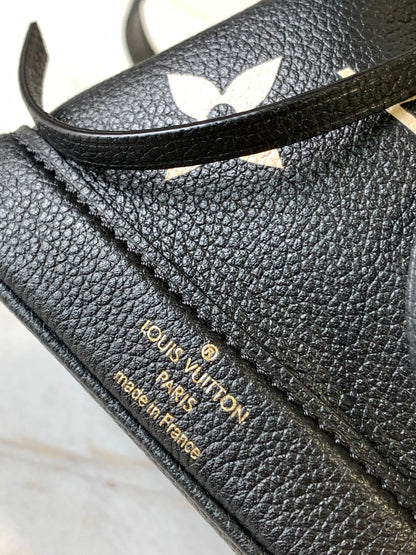 nano noe 13 grey bicolor black monogram gold hardware