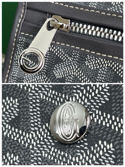 SAINT L¨¦GER BACKPACK 35 IN BLACK GOYARDINE CANVAS AND CALFSKIN WITH CARTOON PATCH