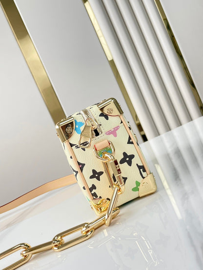 MINI SOFT TRUNK 18 IN VANILLA MONOGRAM CRAGGY CANVAS GOLD CHAIN