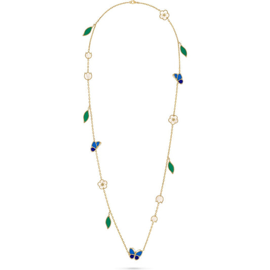 LUCKY SPRING BUTTERFLY 15 FLOWER NECKLACE
