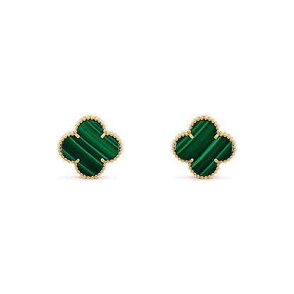 CLOVER MINI 9.5MM MALACHITE  EARRINGS
