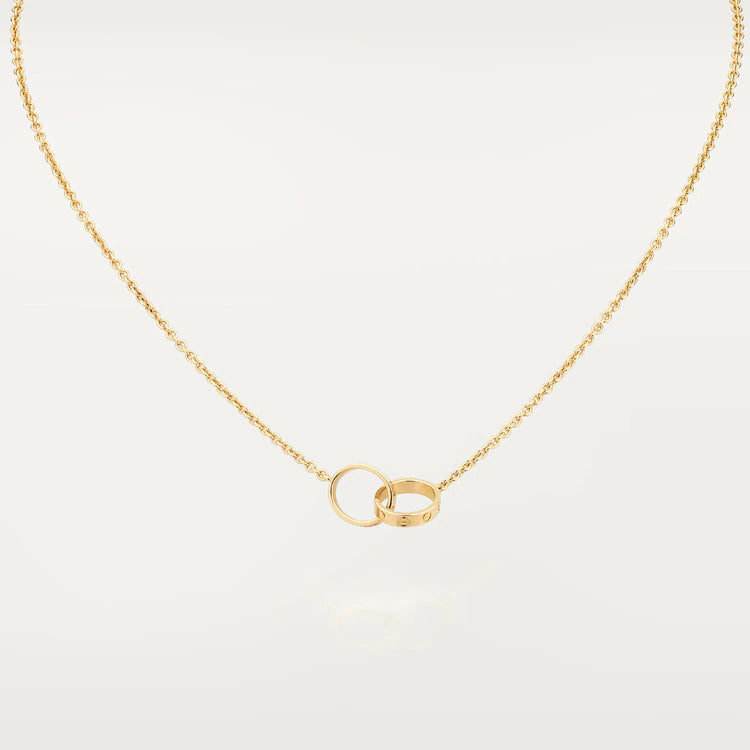 DIANA LOVE NECKLACE DOUBLE RING GOLD