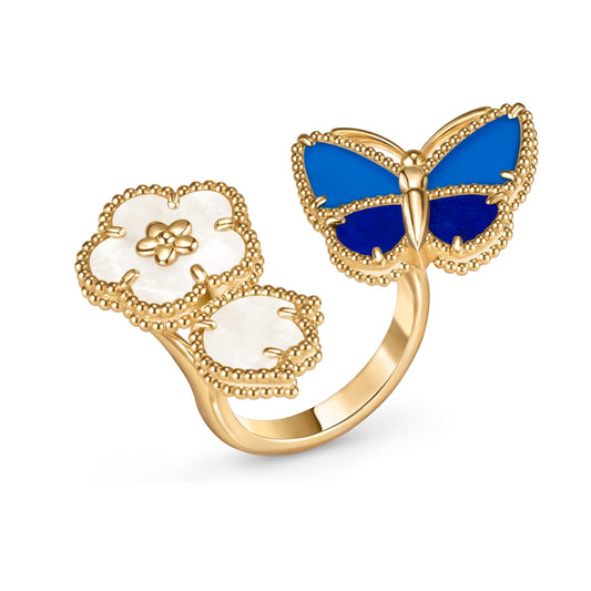 LUCKY SPRING BUTTERFLY OPEN-FACE RINGS