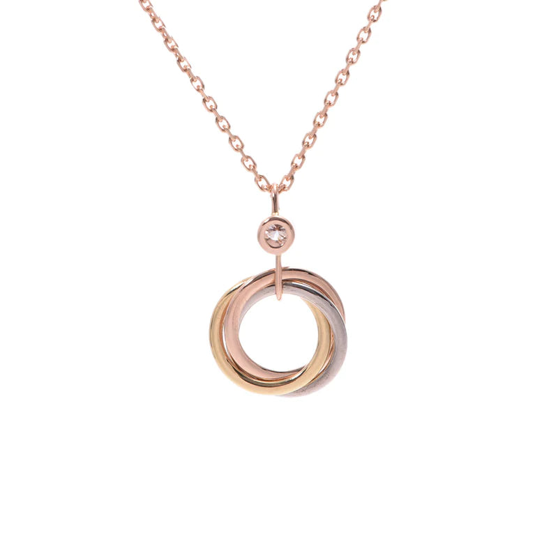 DIANA TRINITY SILVER GOLD PINK GOLD NECKLACE