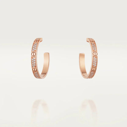 DIANA LOVE DIAMOND PINK GOLD HOOP EARRINGS