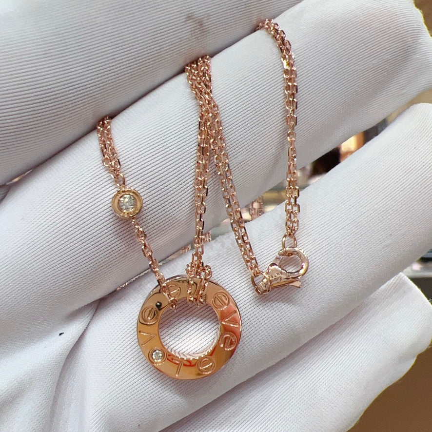 DIANA LOVE NECKLACE 16MM 2 DIAMONDS