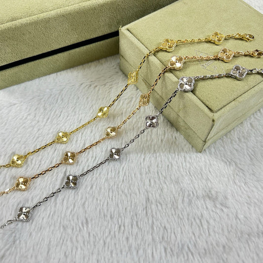CLOVER 6 MOTIF DIAMOND BRACELET