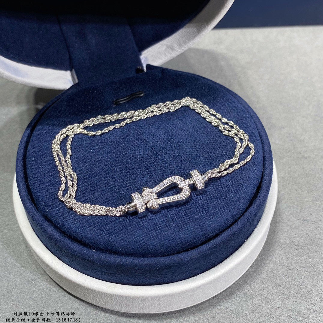 DIANA FORCE SMALL HORSESHOE  DIAMOND CHAIN ROPE BRACELET