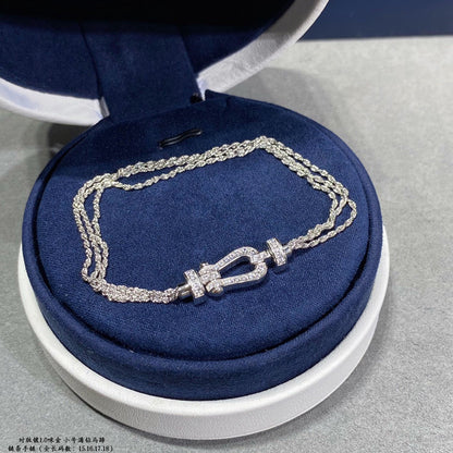 DIANA FORCE SMALL HORSESHOE  DIAMOND CHAIN ROPE BRACELET