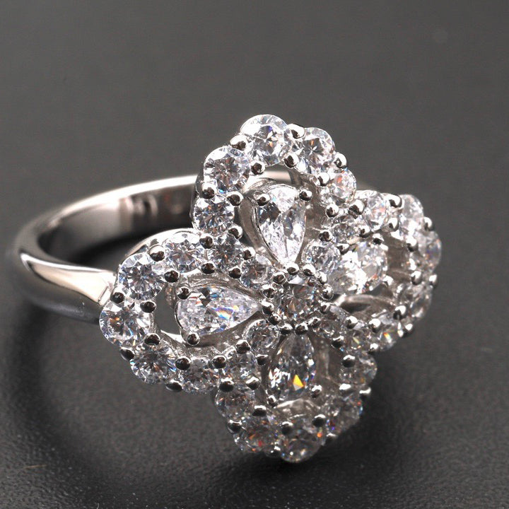 DIANA LOOP RING FULL MOTIF DIAMOND 16MM SILVE