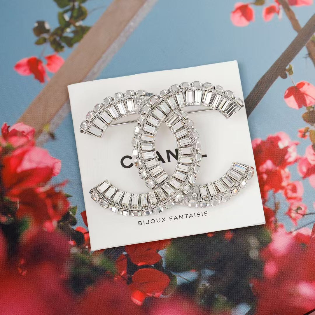 Chane Baguette Crystals CC Brooch