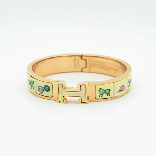 DIANA H PINK GOLD BRACELET CREAM CERAMIC
