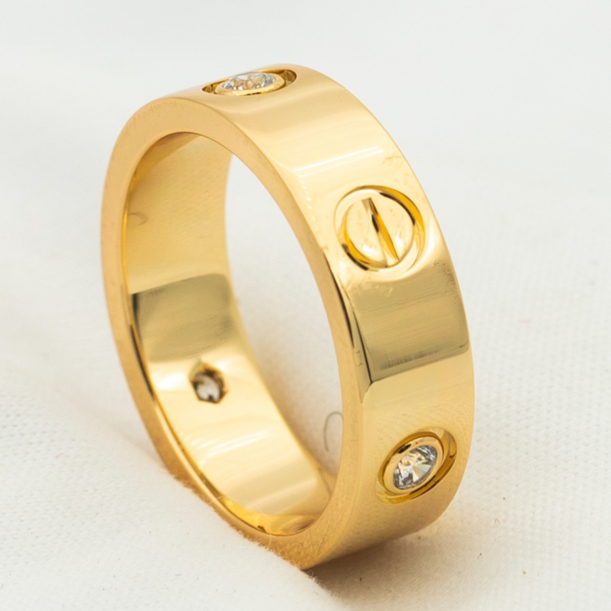 DIANA LOVE RING 5.5MM 3 DIAMONDS PINK GOLD