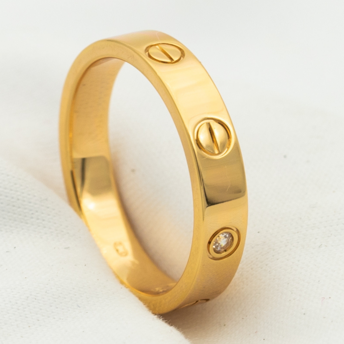 DIANA LOVE RING 4MM 1 DIAMOND PINK GOLD