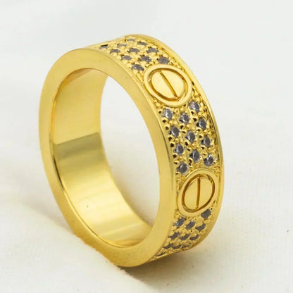 DIANA LOVE RING 6MM DIAMONDS PAVED