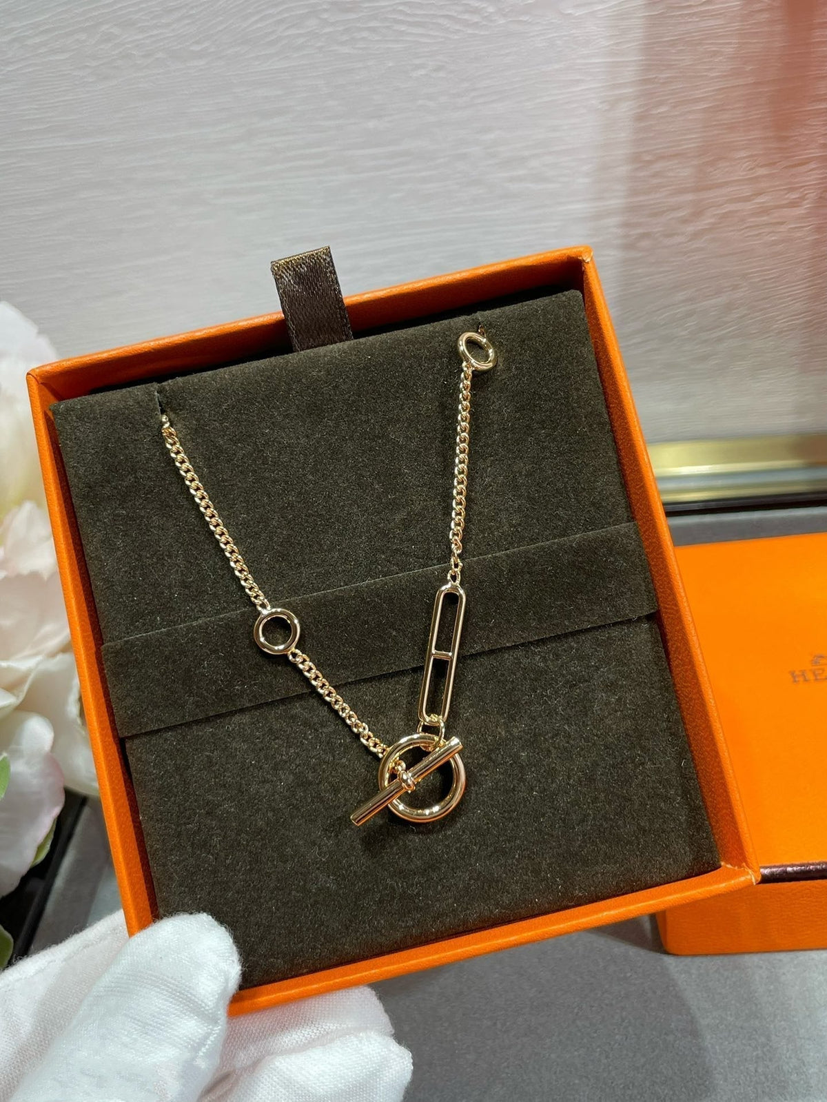 DIANA HM STERLING SILVER CHAINE D'ANCRE HEART
