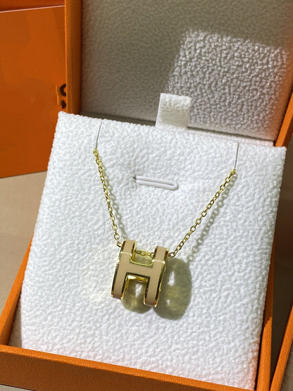 DIANA HM CLIC YELLOW ENAMEL GOLD NECKLACE