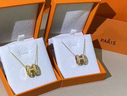 DIANA HM CLIC YELLOW ENAMEL GOLD NECKLACE