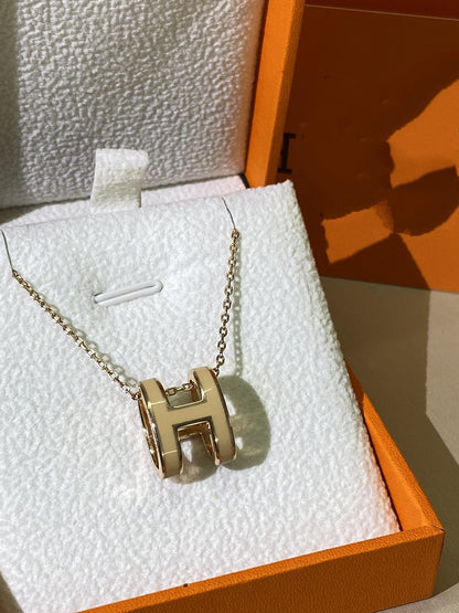 DIANA HM CLIC YELLOW ENAMEL GOLD NECKLACE