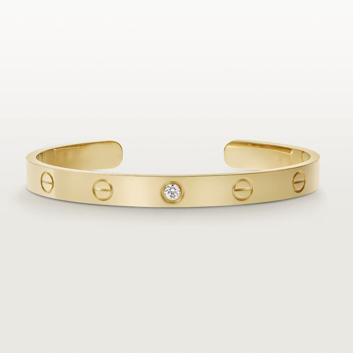 DIANA LOVE BRACELET 6.1MM 1 DIAMOND OPEN CUFF