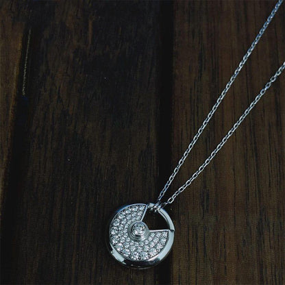 DIANA AMULETTE SILVER FULL DIAMOND NECKLACE