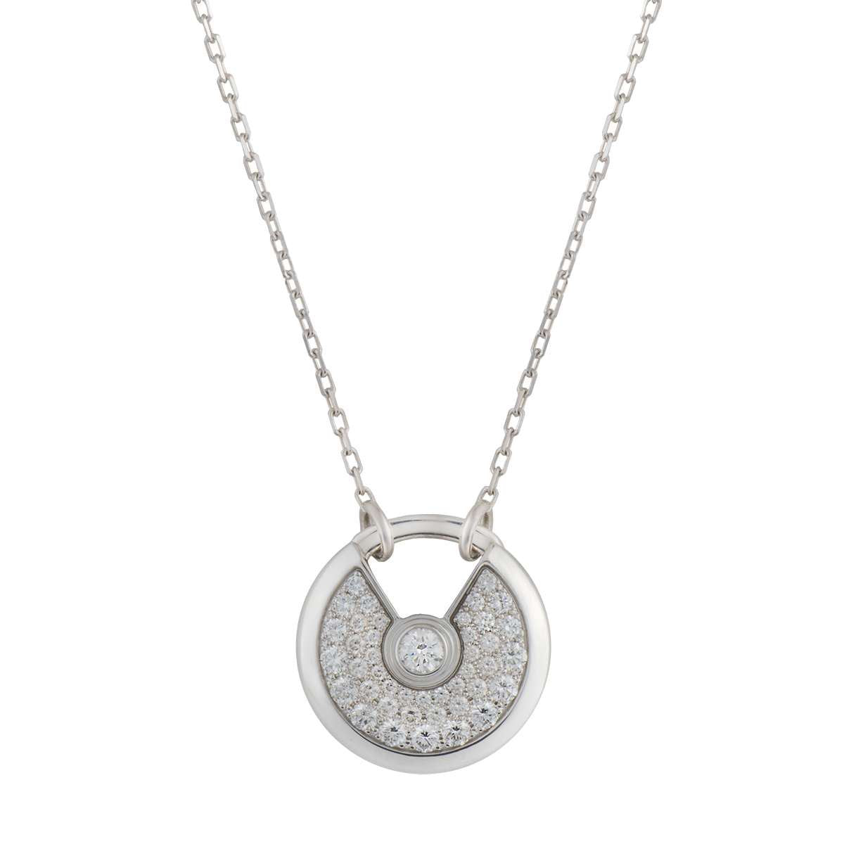 DIANA AMULETTE SILVER FULL DIAMOND NECKLACE