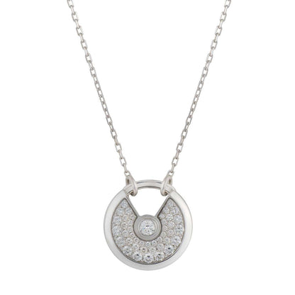 DIANA AMULETTE SILVER FULL DIAMOND NECKLACE