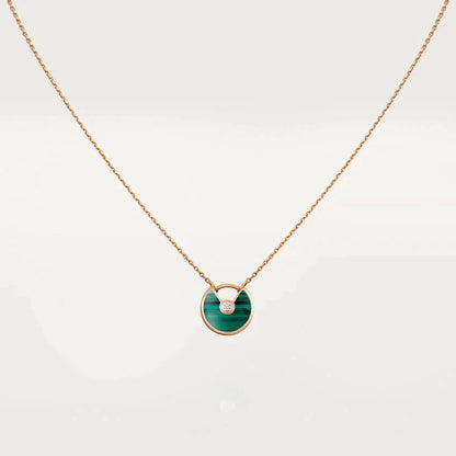 DIANA AMULETTE ROSE GOLD MALACHITE NECKLACE