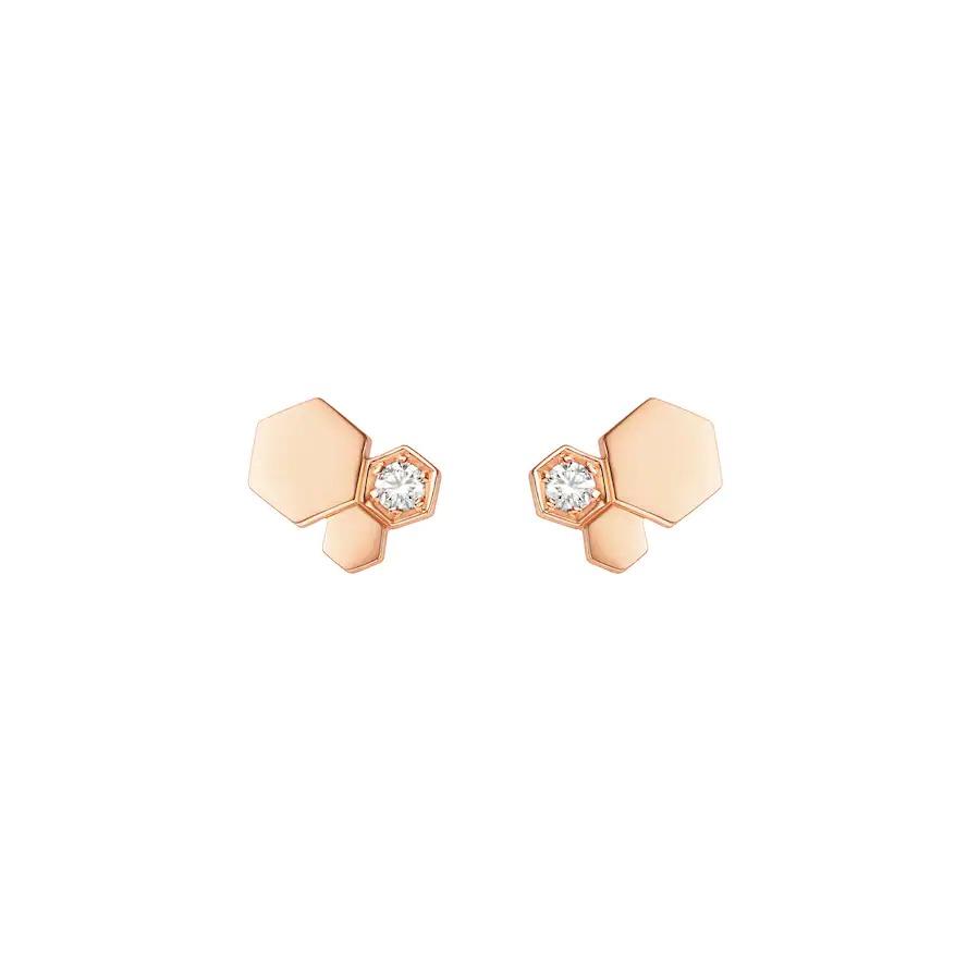 DIANA BEE LOVE PINK GOLD DIAMOND EARRINGS