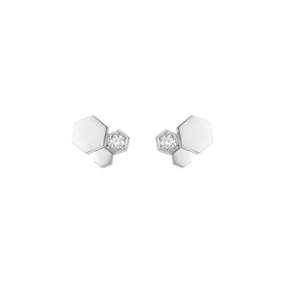 DIANA BEE LOVE SILVER DIAMOND EARRINGS