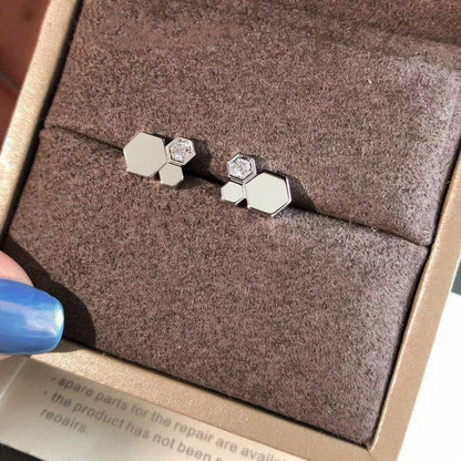 DIANA BEE LOVE SILVER DIAMOND EARRINGS