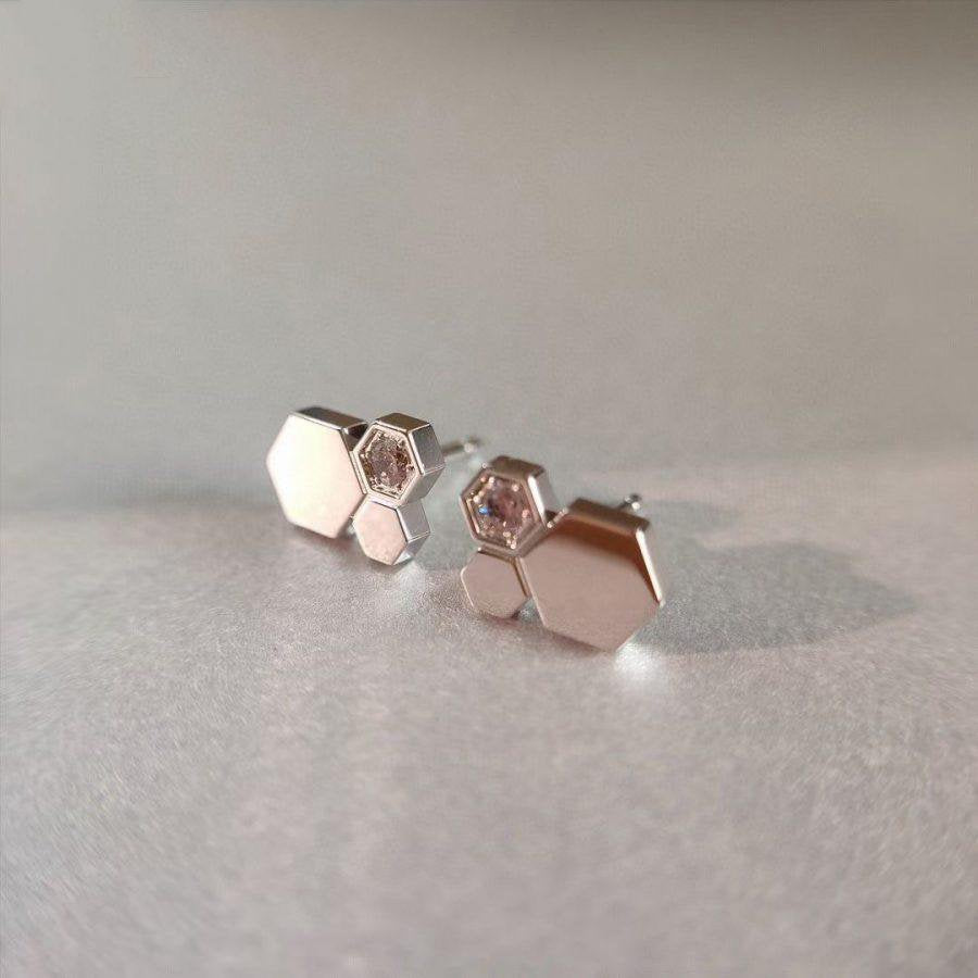DIANA BEE LOVE SILVER DIAMOND EARRINGS