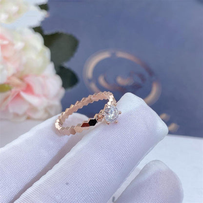 DIANA BEE LOVE RING PINK GOLD 1 DIAMOND