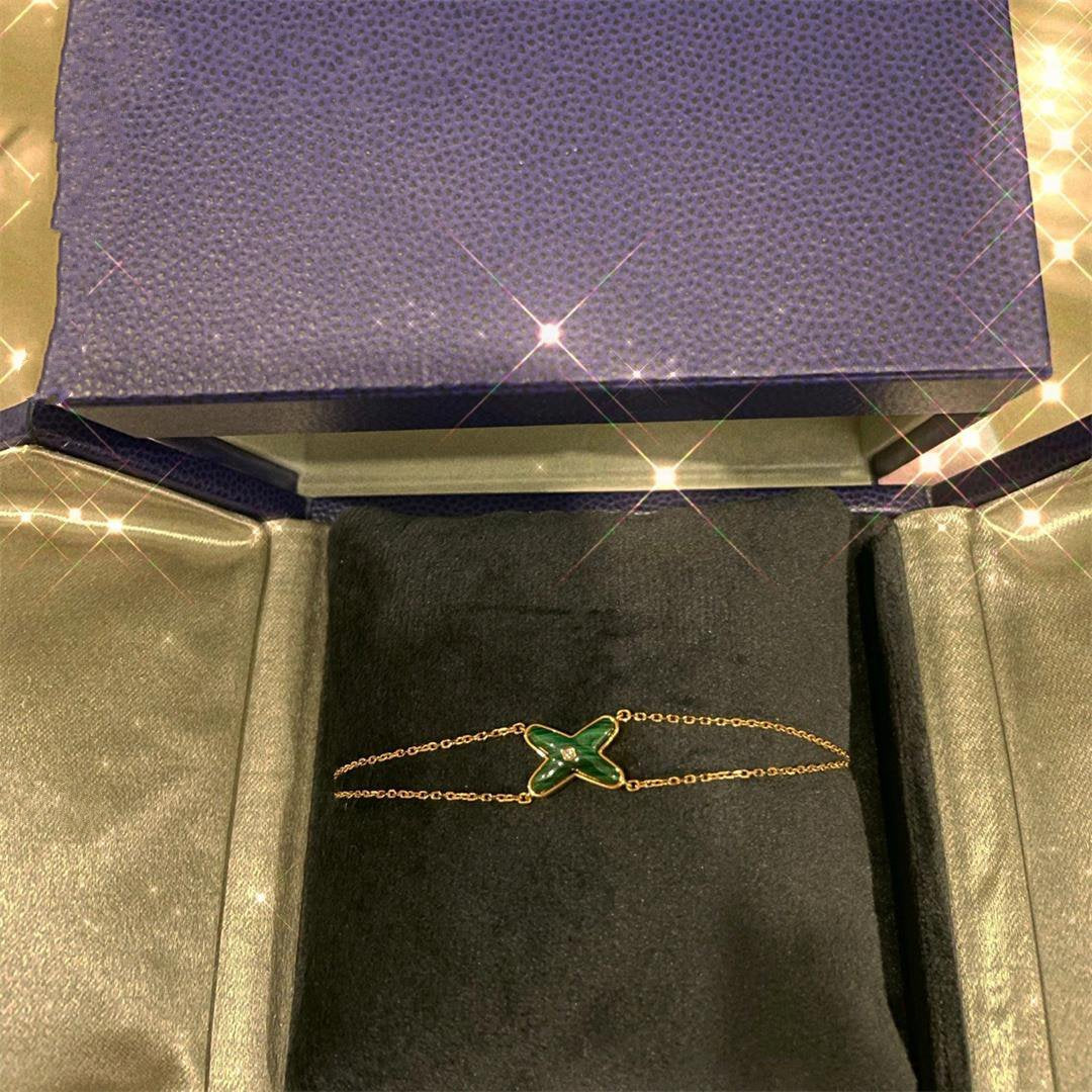 DIANA JEUX BRACELET MALACHITE PINK GOLD 1 DIAMOND
