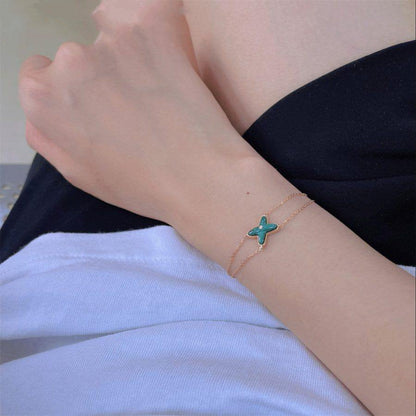 DIANA JEUX BRACELET MALACHITE PINK GOLD 1 DIAMOND