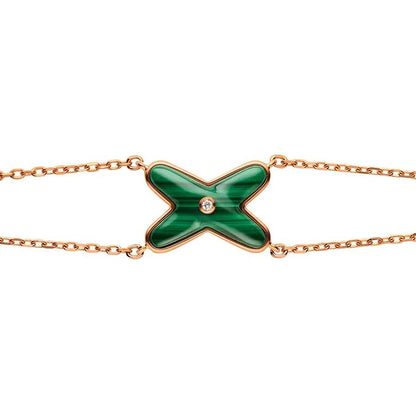 DIANA JEUX BRACELET MALACHITE PINK GOLD 1 DIAMOND