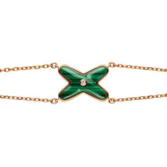 DIANA JEUX BRACELET MALACHITE PINK GOLD 1 DIAMOND