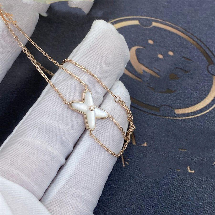 DIANA JEUX BRACELET WHITE MOP PINK GOLD 1 DIAMOND