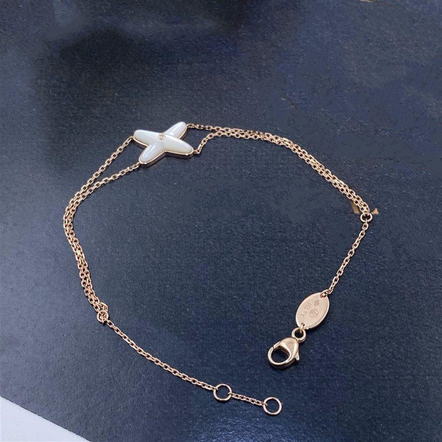 DIANA JEUX BRACELET WHITE MOP PINK GOLD 1 DIAMOND