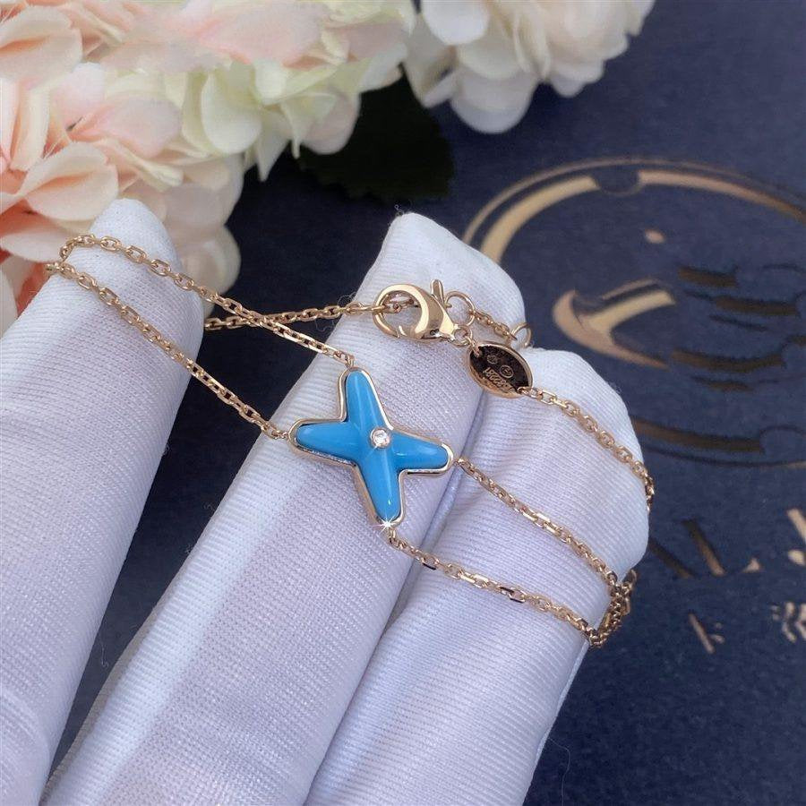 DIANA JEUX BRACELET TURQUOISE PINK GOLD 1 DIAMOND