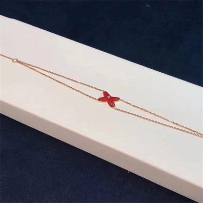 DIANA JEUX BRACELET CARNELIAN PINK GOLD 1 DIAMOND