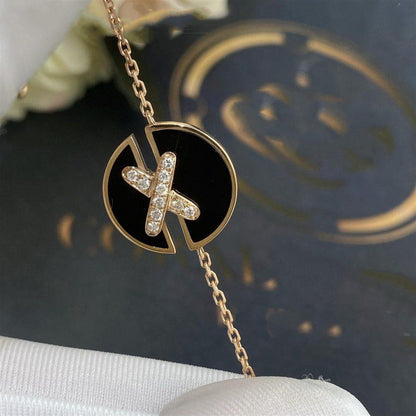 DIANA JEUX DE BRACELET ONYX PINK GOLD DIAMOND