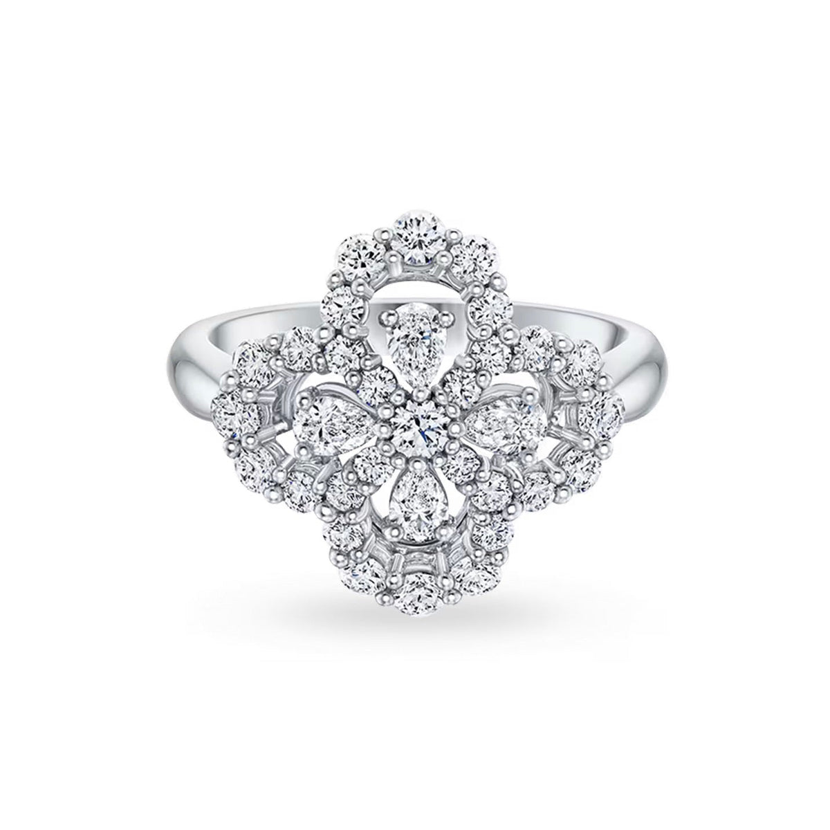 DIANA LOOP RING FULL MOTIF DIAMOND 16MM SILVE