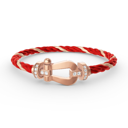 DIANA FORCE LARGE HORSESHOE HALF DIAMOND BRACELET ROSE GOLD